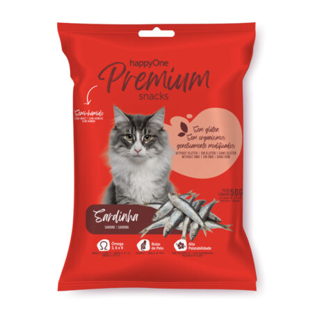 ласощі для котів з сардиною happyone premium cat snack sardine