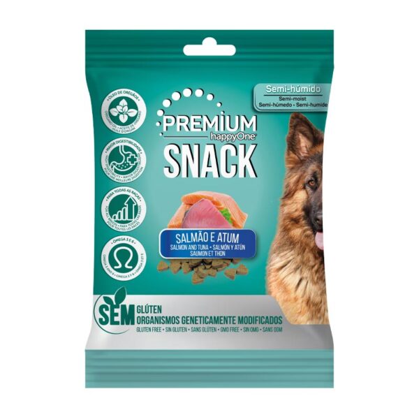 Напівввологі ласощі для собак happyOne Premium Dog Snack Salmon and Tuna