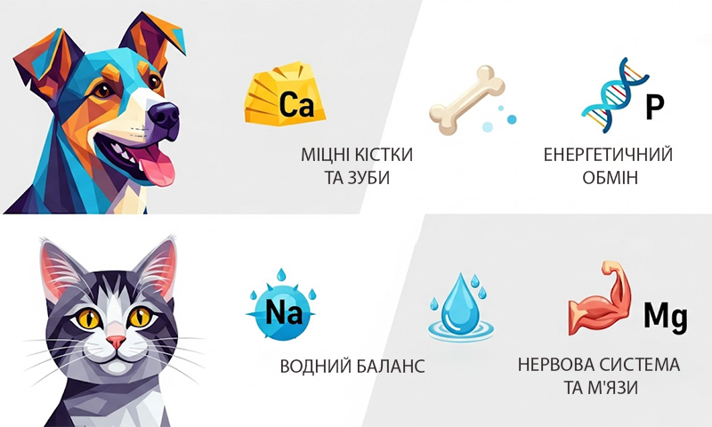 кальцій фосфор в кормі собак котів